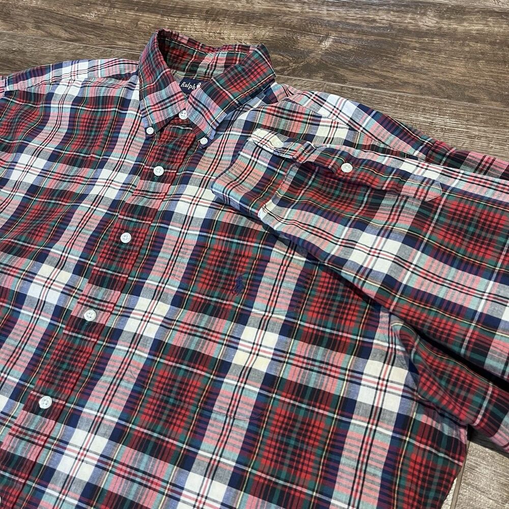 Vintage Polo Ralph Lauren Shirt Men’s XL Blaire Tartan Plaid Long Sleeve Y2K